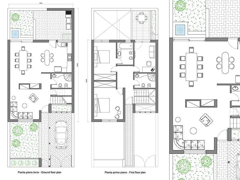 Row house 34 dwg plan