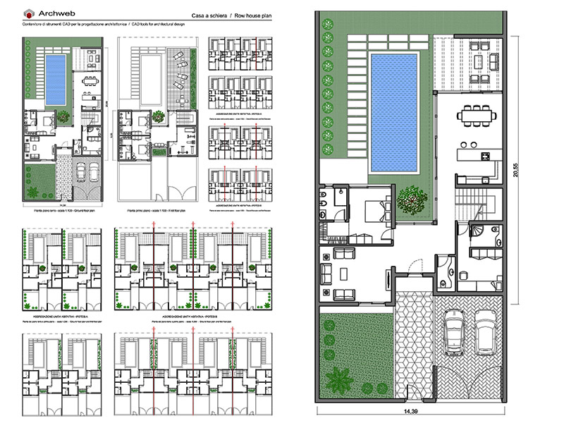 Row houses 38 dwg plan