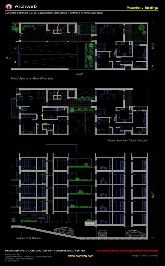 Palazzina residenziale 02 CAD dwg