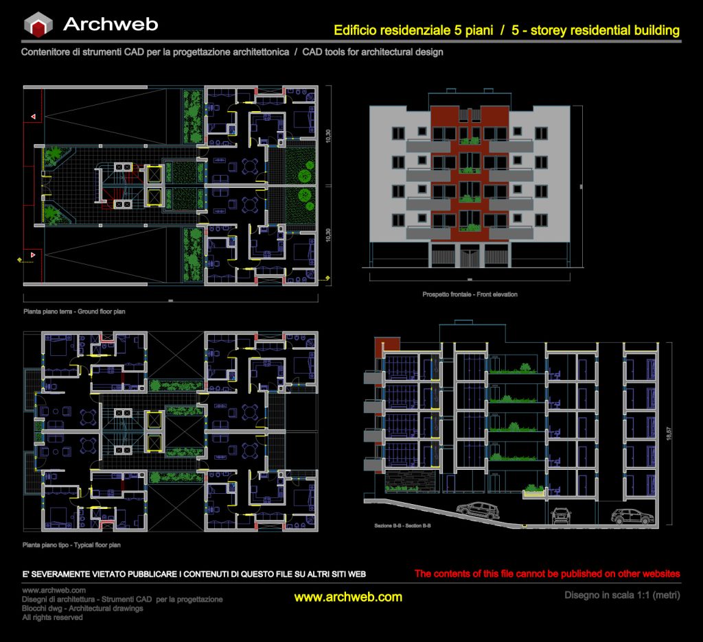 Palazzina residenziale 03 CAD dwg