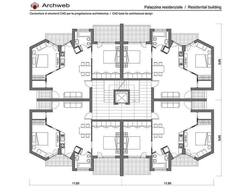 Residential building 07 drawings.