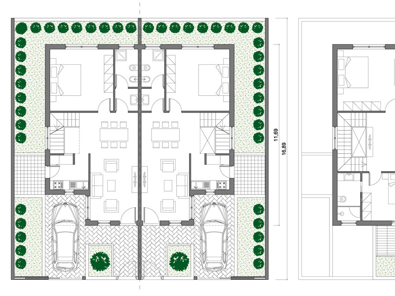 Residence for two families 11 dwg