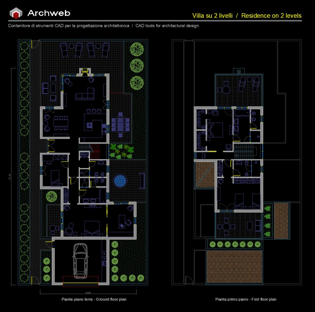 Schema-progetto villa 03 CAD dwg