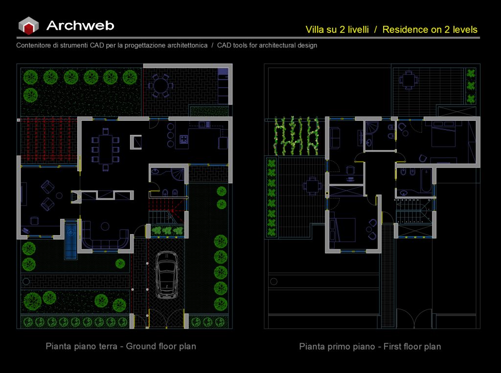 Schema-progetto villa 04 CAD dwg