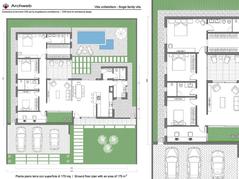 Scheme - project for a villa dwg plan