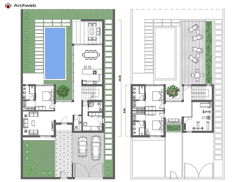 Villa project scheme 06 dwg. Scale 1:100