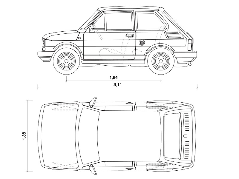 Fiat 126 cad dwg