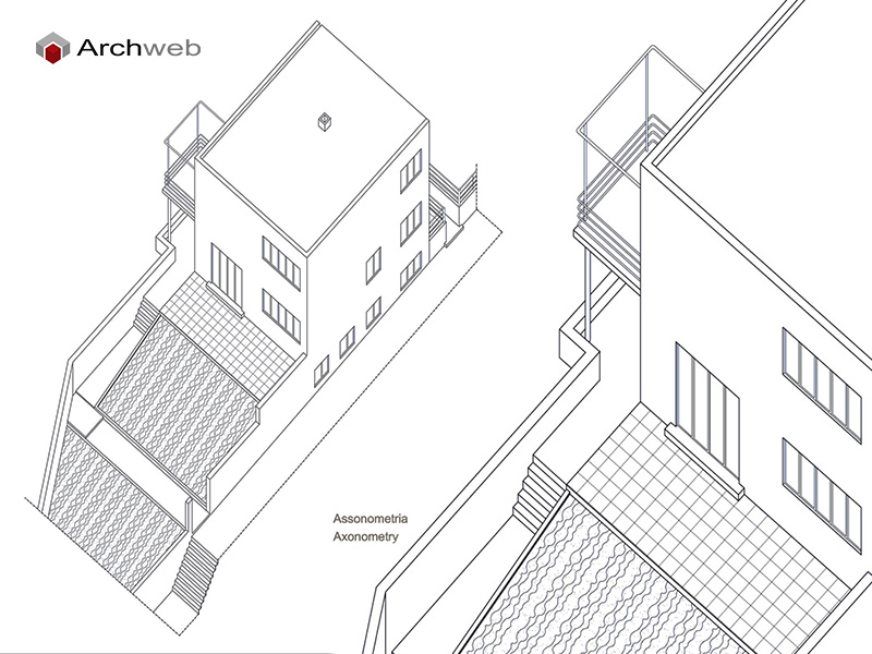 Casa n. 12 Weissenhof assonometria dwg