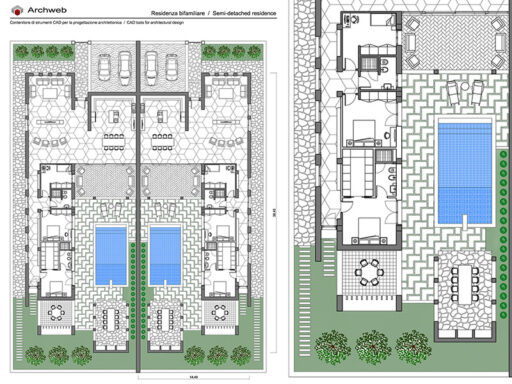Two-family house 11 - Preview drawing dwg scale 1:100 - Archweb