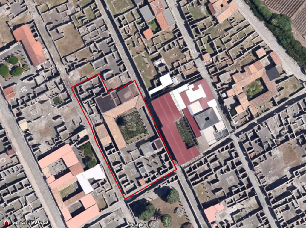 Casa del Labirinto a Pompei foto aerea