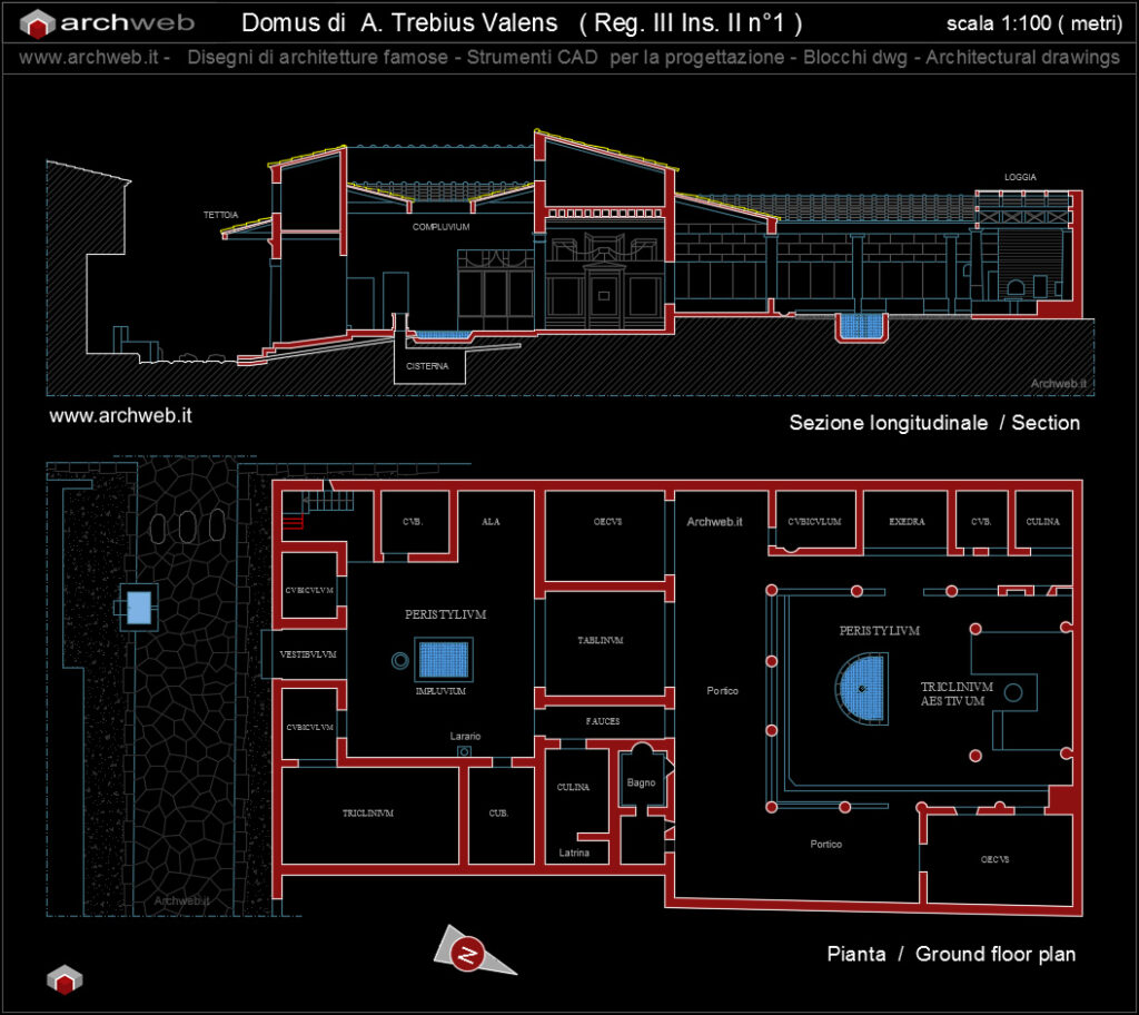 Domus di Trebius Valens AutocAD dwg