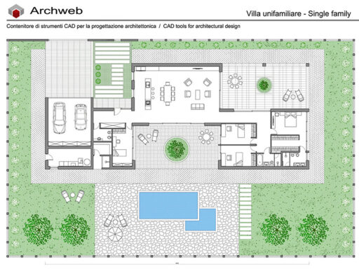 Scheme-design villa 07 - Preview drawing dwg scale 1:100 - Archweb