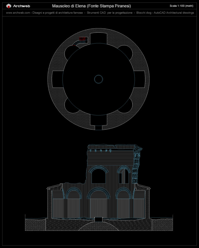 Mausoleo di Elena disegno AutoCAD