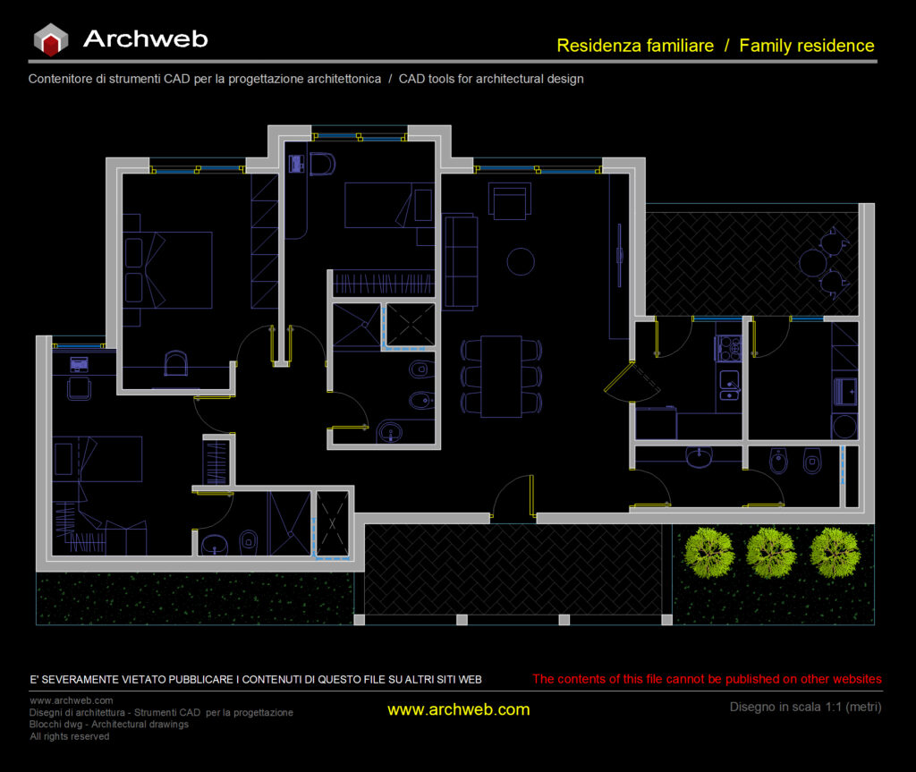 Schema-progetto villa 14 dwg anteprima CAD