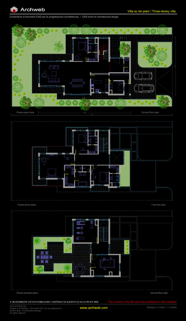 Schema progetto dwg villa 10 anteprima CAD Archweb