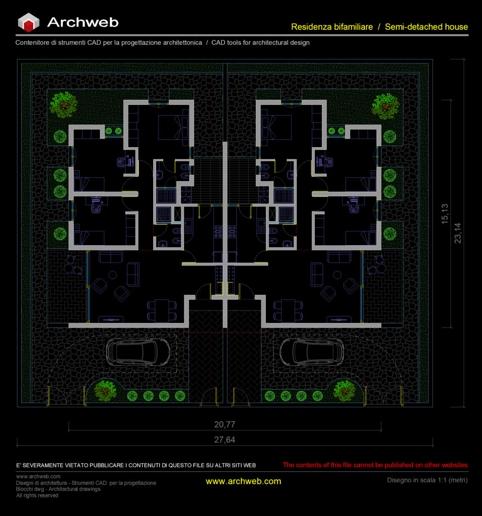 Residenza bifamiliare 22 cad dwg