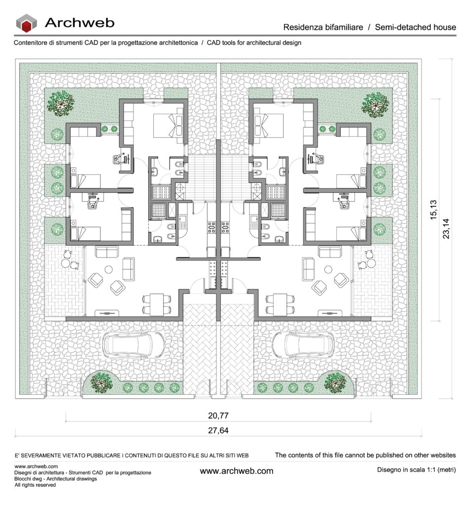 Residenza bifamiliare 22 cad dwg