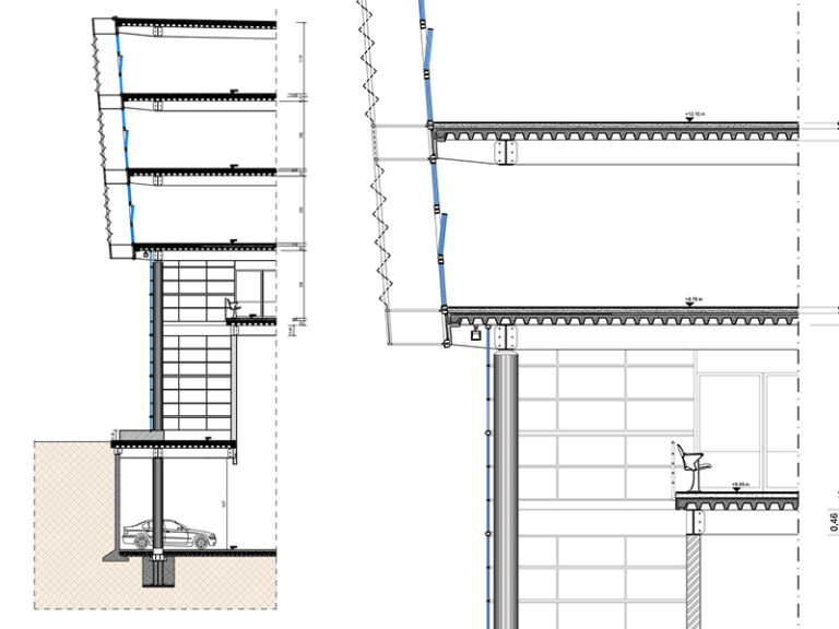 Large windows - vertical sections - Archweb dwg