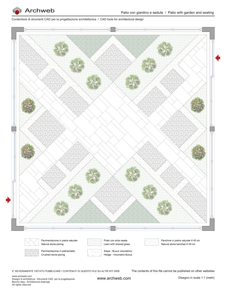 Patio dwg 13 in scala 1:100