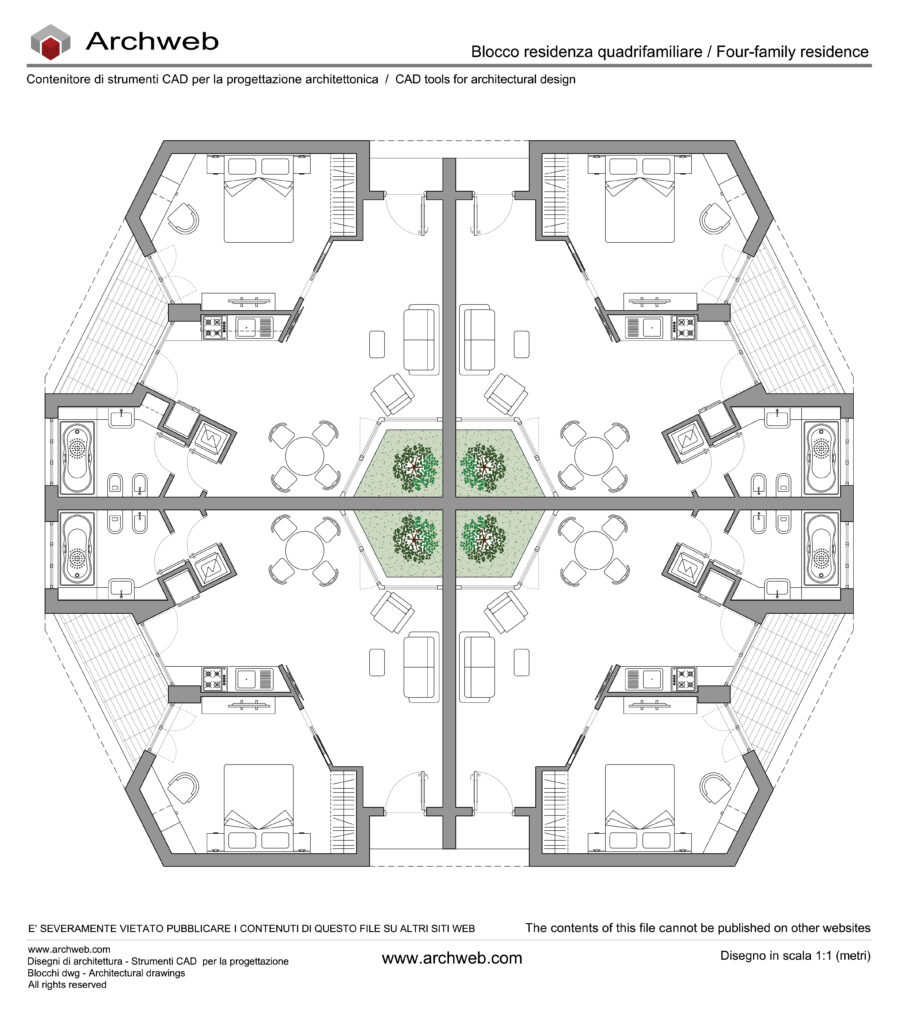 Residenza quadrifamiliare dwg 04