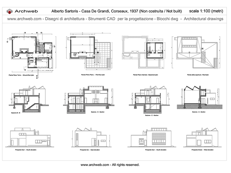 Casa De Grandi dwg di Alberto Sartoris