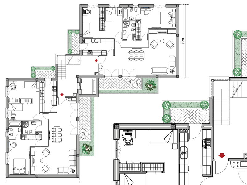 Casa in linea – Angolo 5 dwg