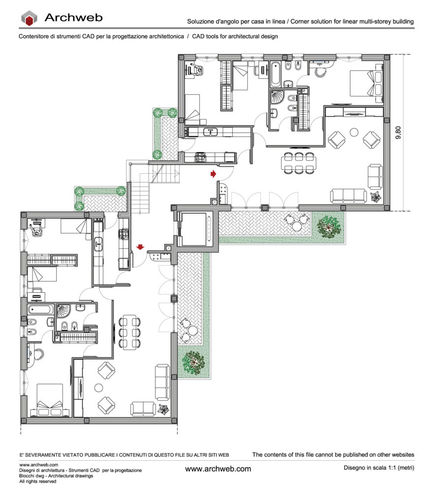 Casa in linea – Angolo dwg 5