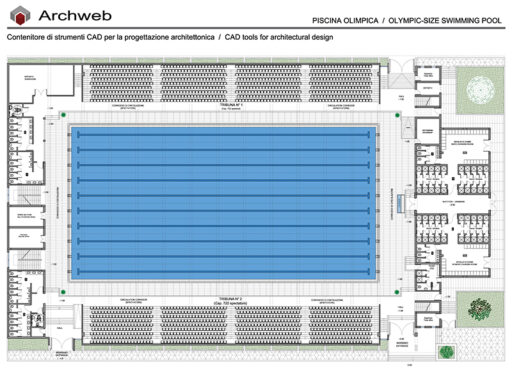 Piscina olimpionica dwg 25x50 metri