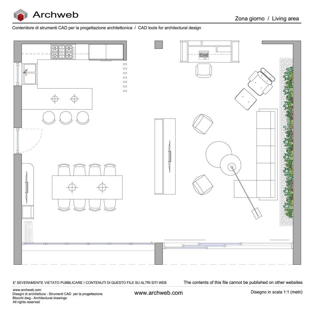 Zona giorno dwg 11
