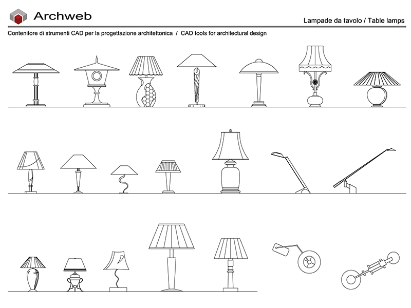 Lampade da tavolo 05 dwg