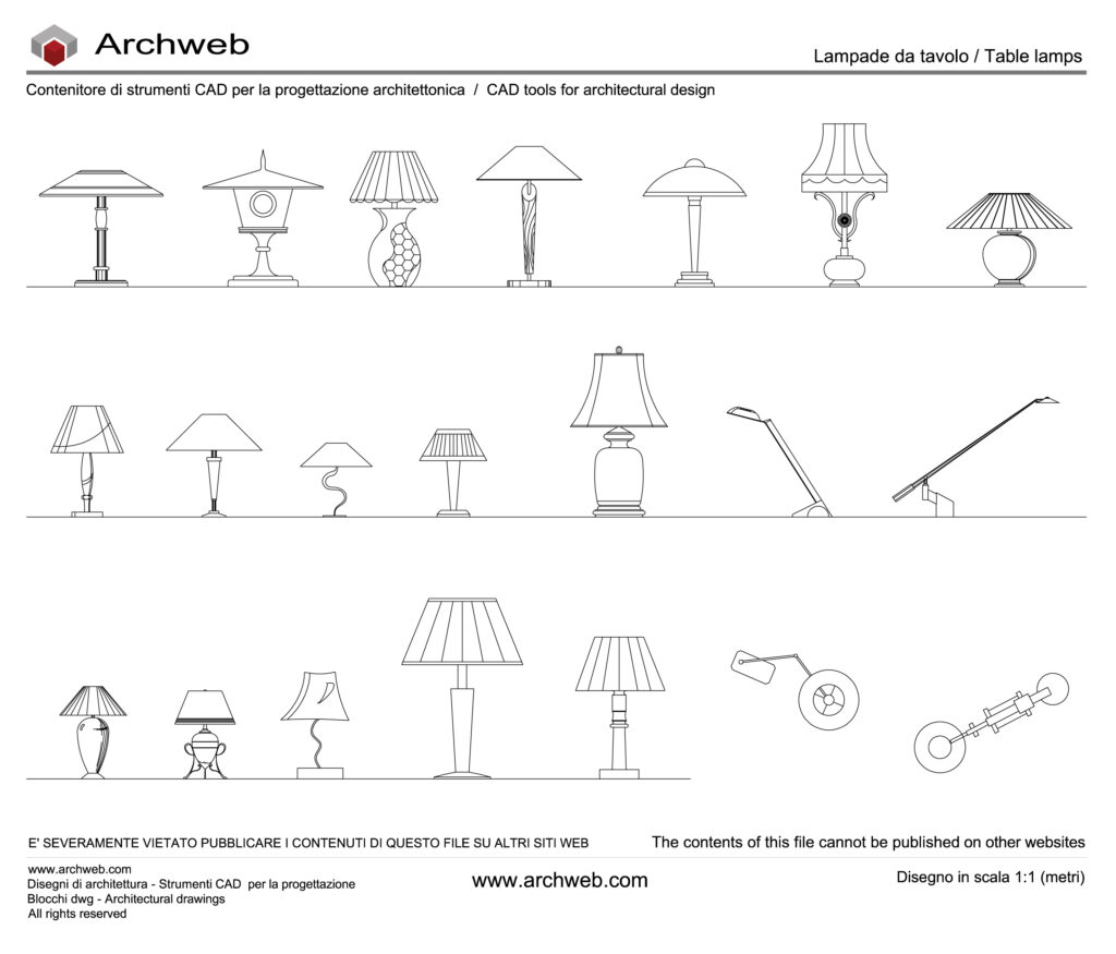 Lampade da tavolo 05 dwg