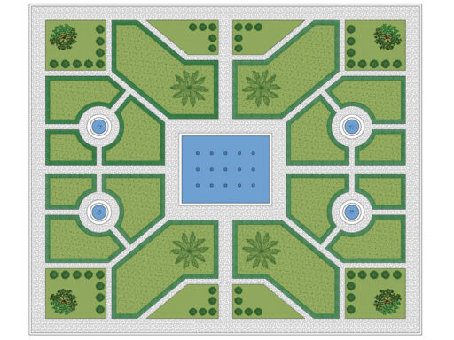 Pianta di un giardino all'italiana dwg