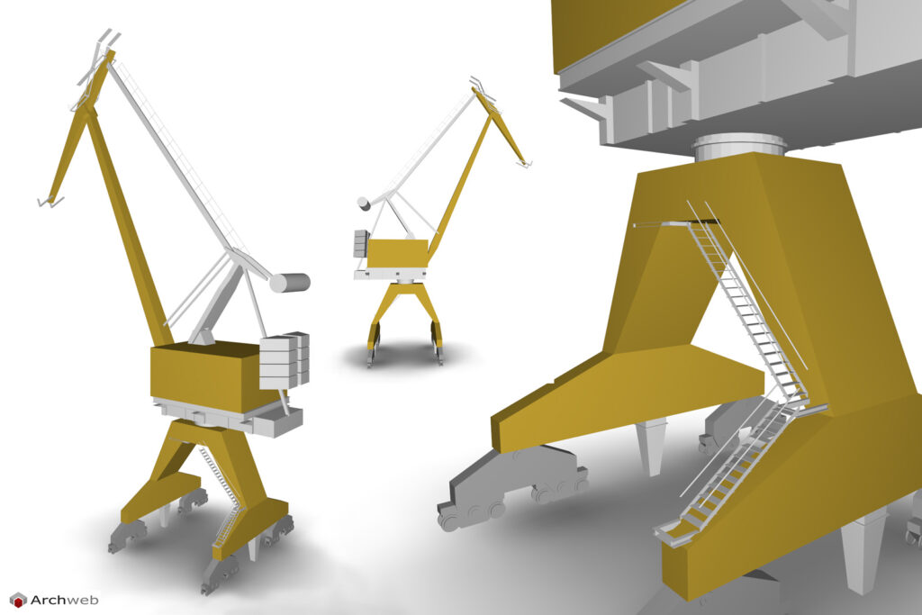Gru portuale 3D dwg