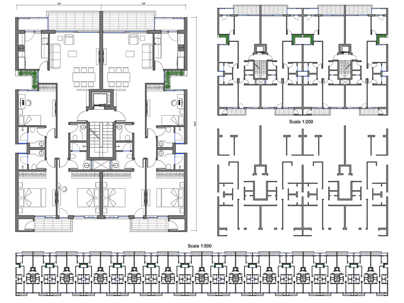 Casa in linea 22 Archweb dwg.