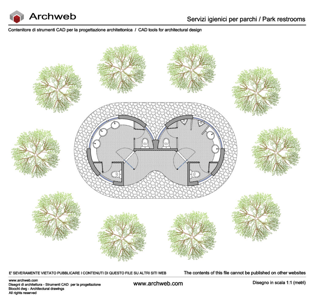 Servizi igienici per parchi e giardini pubblici dwg
