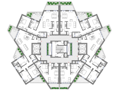 Torre residenziale 24 dwg. Scala 1:100