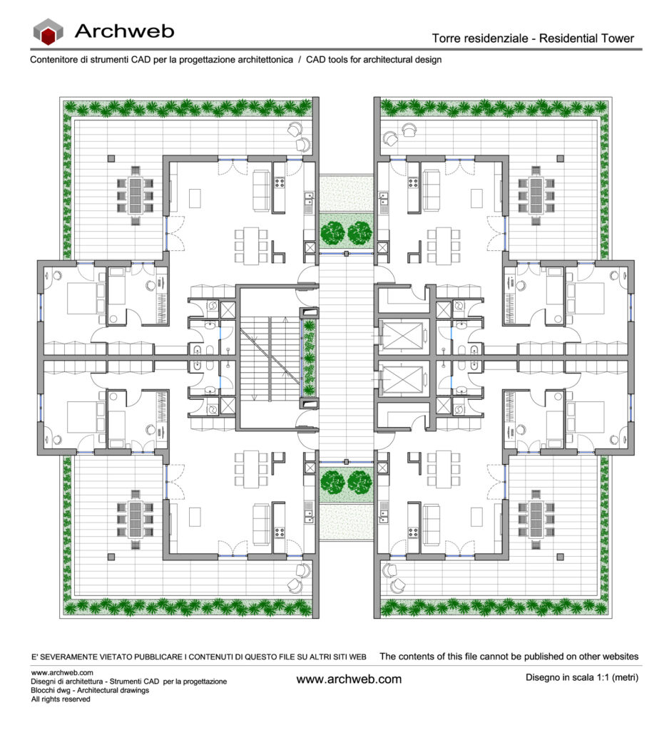 Torre residenziale 23 dwg