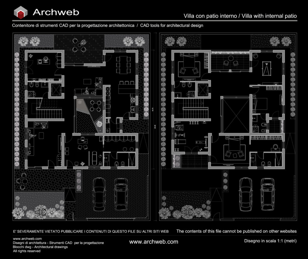 Villa con patio interno 01 dwg