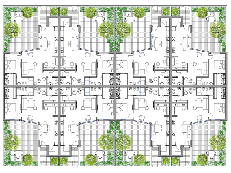 Aggregazione residenziale 12 dwg