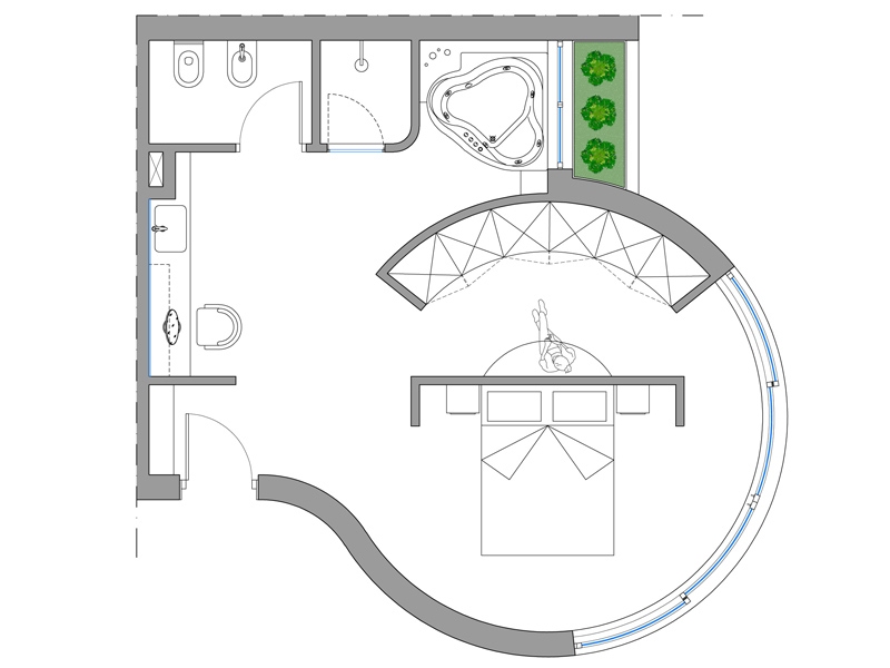 Camera da letto-bagno dwg 25