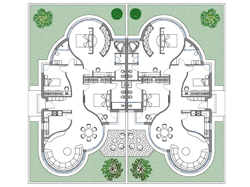 Casa bifamiliare dwg