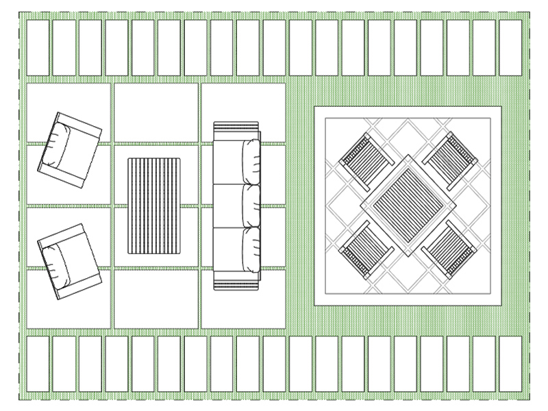 Giardino privato 03 dwg in scala 1:100