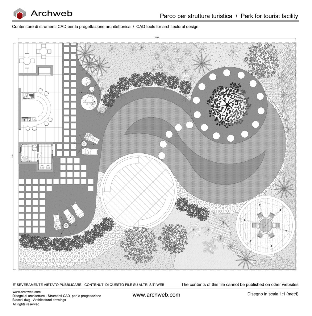 Parco per struttura turistica dwg
