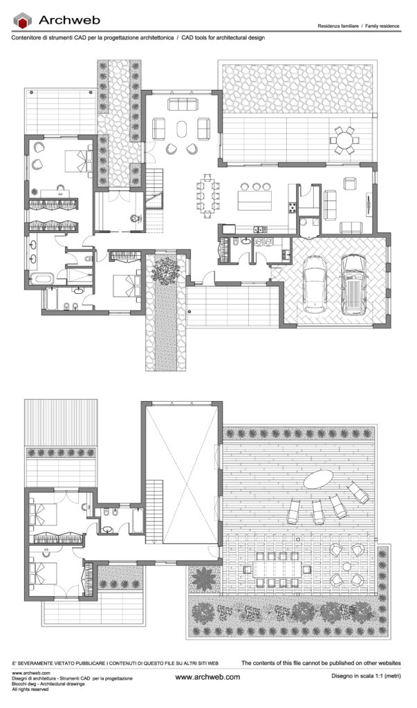 Schema-progetto villa 17 dwg. Disegni in scala 1:100