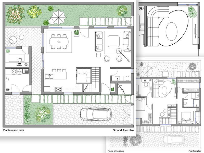 Casa unifamilare 19 dwg. Disegni in scala 1:100