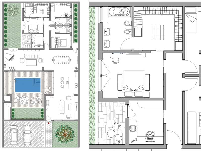 Villa con piscina 07 dwg