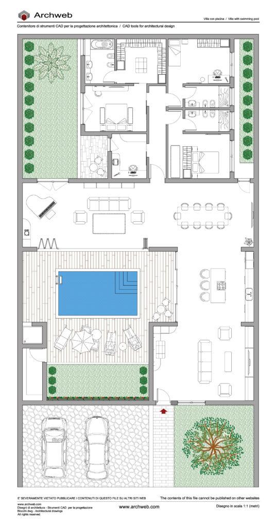 Villa con piscina 07 dwg