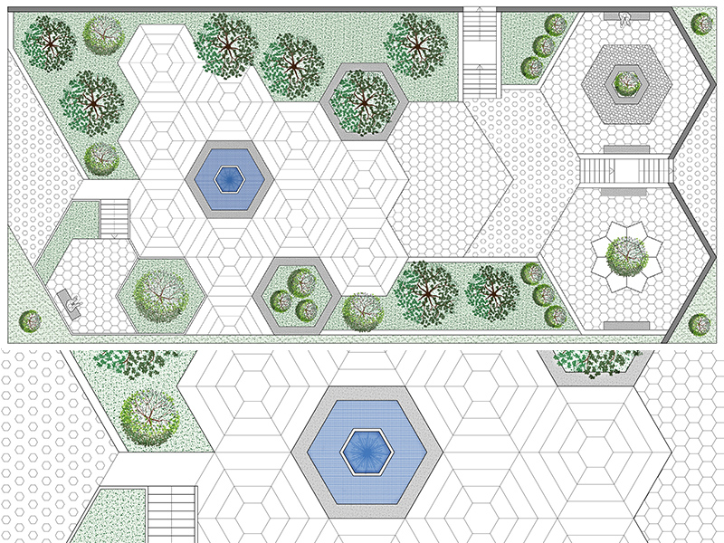 Giardino pubblico dwg 17. Planimetria 1:100