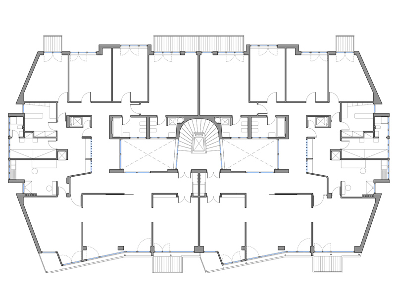 Building at Via Archimede 185, Rome. DWG plan.