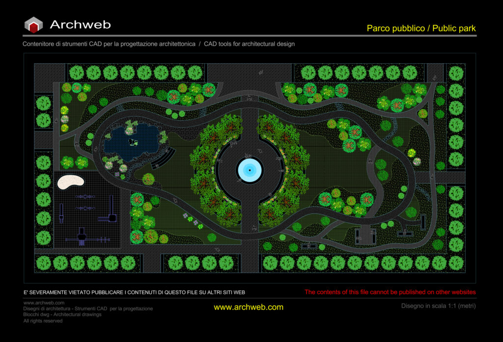 Schema progettuale giardino pubblico 18 dwg Archweb